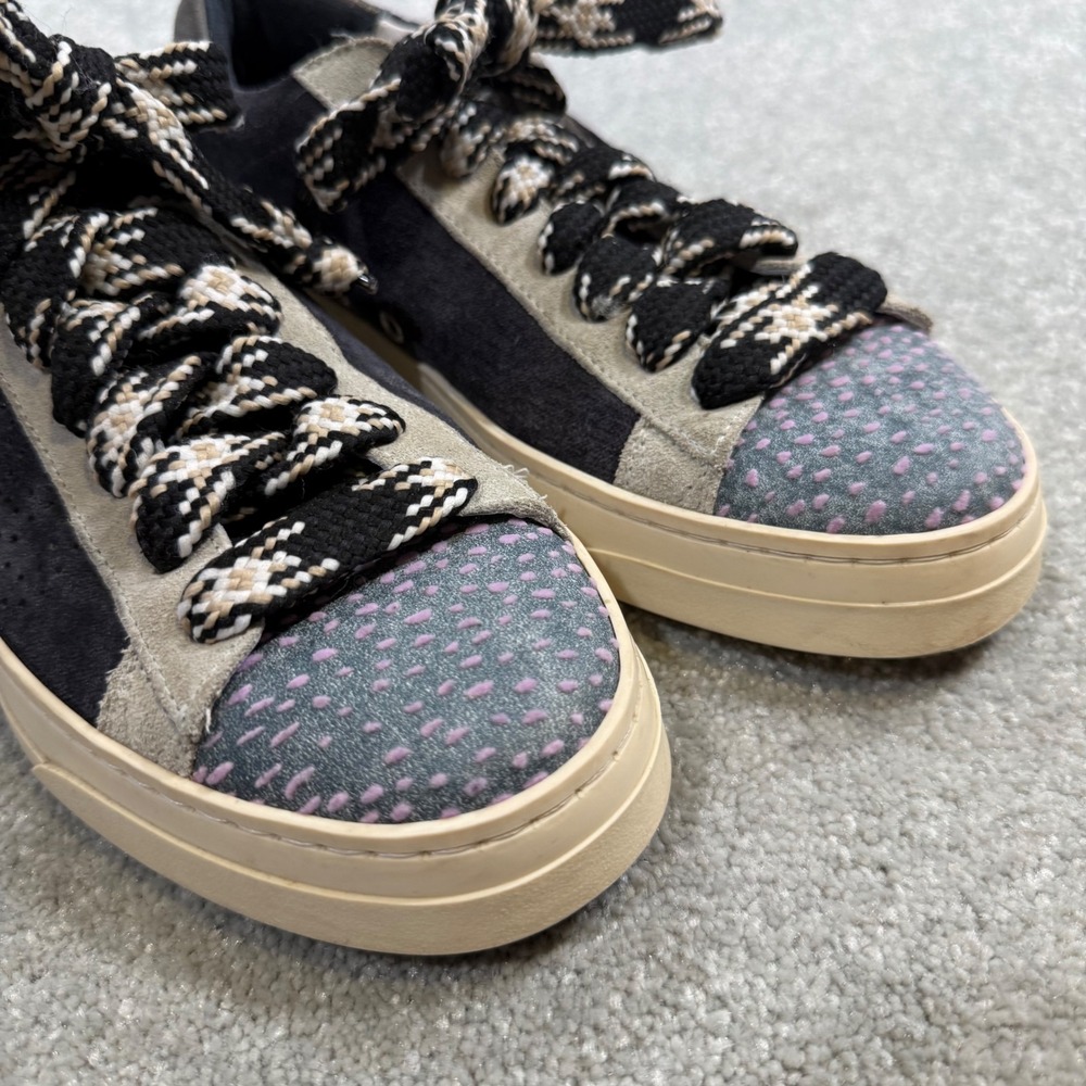 P448 Jack Blackden Low Top Sneakers Grey Suede Iridescent EU 38 Made in Italy - Picture 4 of 15